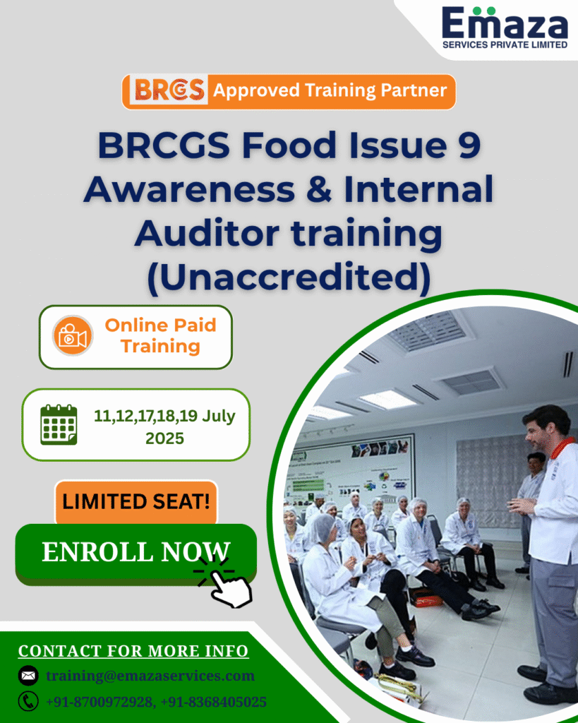 BRCGS FOOD SAFETY ISSUE 9 LEAD AUDITORS TRAINING